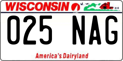 WI license plate 025NAG