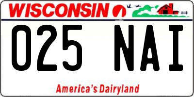 WI license plate 025NAI