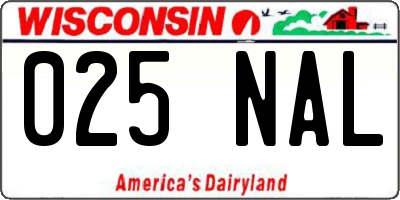 WI license plate 025NAL