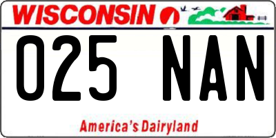 WI license plate 025NAN