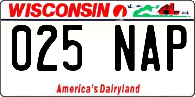 WI license plate 025NAP