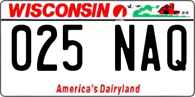 WI license plate 025NAQ