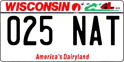 WI license plate 025NAT