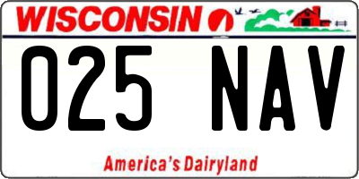 WI license plate 025NAV