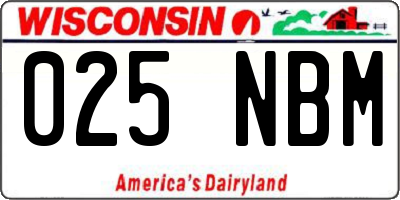 WI license plate 025NBM