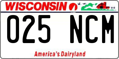 WI license plate 025NCM