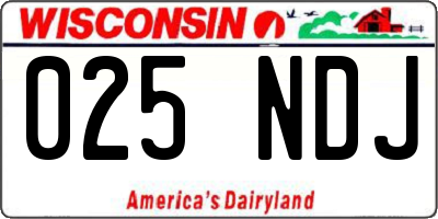 WI license plate 025NDJ