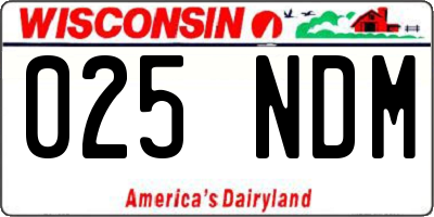WI license plate 025NDM