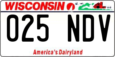 WI license plate 025NDV