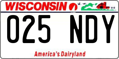WI license plate 025NDY