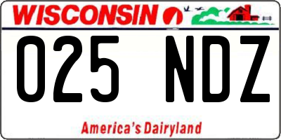 WI license plate 025NDZ