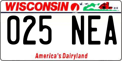 WI license plate 025NEA
