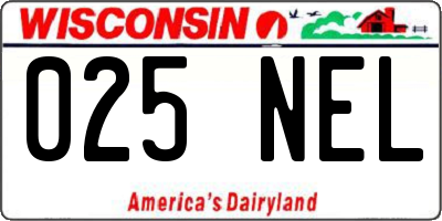 WI license plate 025NEL