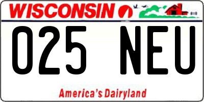 WI license plate 025NEU