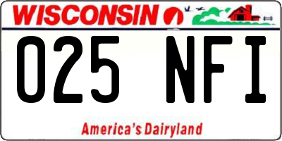 WI license plate 025NFI