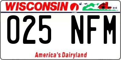 WI license plate 025NFM