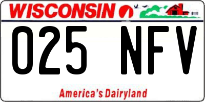 WI license plate 025NFV