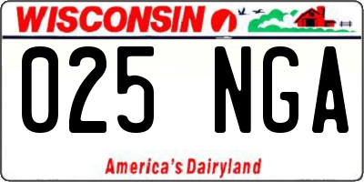 WI license plate 025NGA