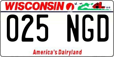 WI license plate 025NGD
