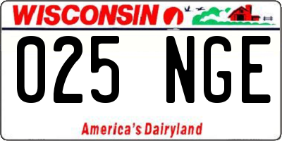 WI license plate 025NGE
