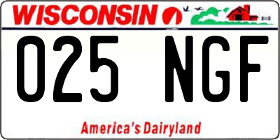 WI license plate 025NGF