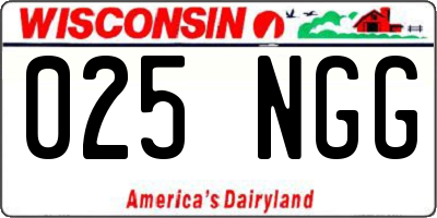 WI license plate 025NGG
