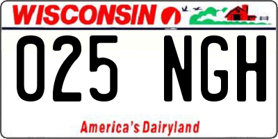 WI license plate 025NGH