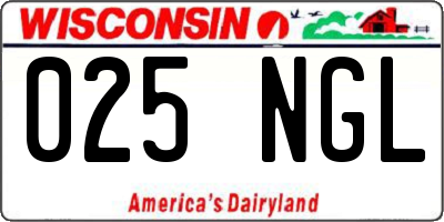 WI license plate 025NGL