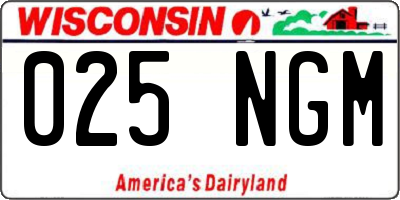 WI license plate 025NGM