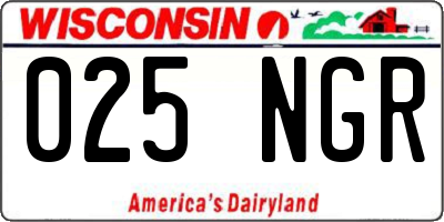 WI license plate 025NGR