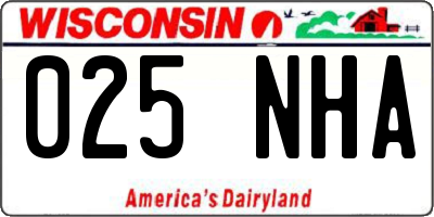 WI license plate 025NHA