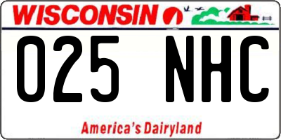 WI license plate 025NHC