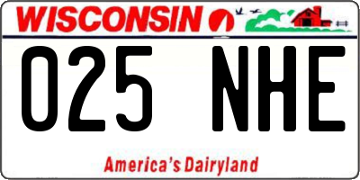 WI license plate 025NHE
