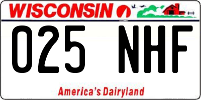 WI license plate 025NHF