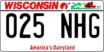 WI license plate 025NHG