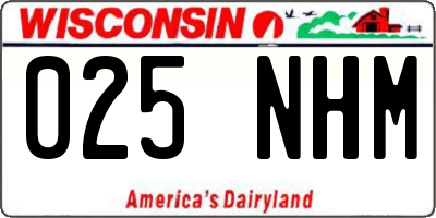 WI license plate 025NHM