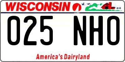 WI license plate 025NHO