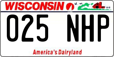 WI license plate 025NHP
