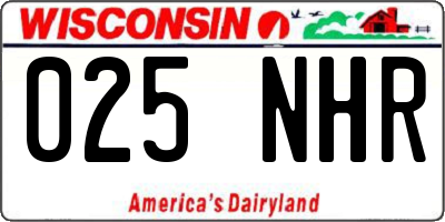WI license plate 025NHR