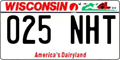 WI license plate 025NHT