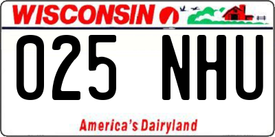 WI license plate 025NHU