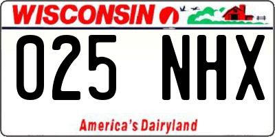 WI license plate 025NHX