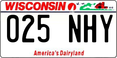 WI license plate 025NHY