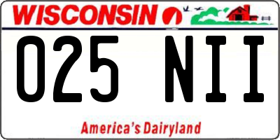 WI license plate 025NII