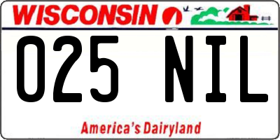 WI license plate 025NIL