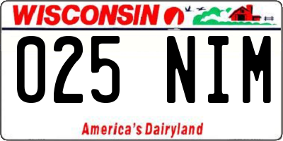 WI license plate 025NIM