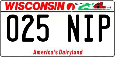 WI license plate 025NIP