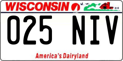 WI license plate 025NIV