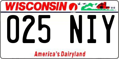 WI license plate 025NIY