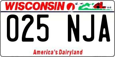 WI license plate 025NJA